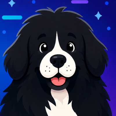One of the two Newfoundlands